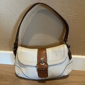 Coach Y2K leather Beige & Brown Shoulder